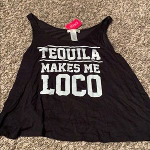 Tequila makes me loco crop tank